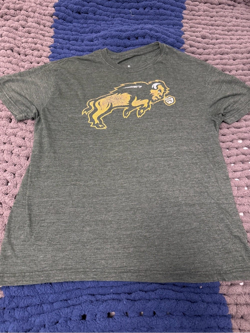Green Buffalo Graphic Tee in Mustard Yellow